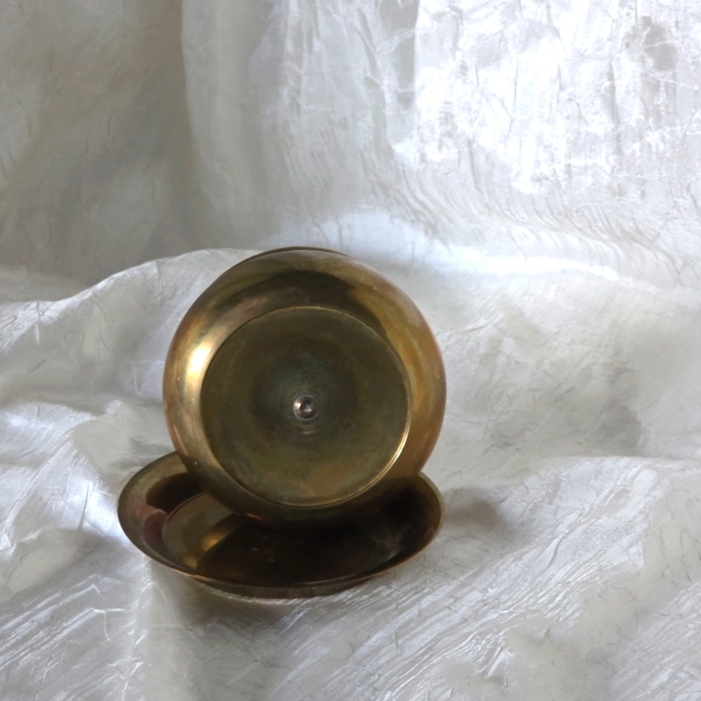 Vintage Brass Bowl and Saucer/Lid - Picture 9 of 12